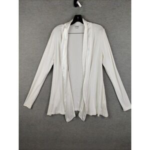 PJ‎ Harlow Womens Sweater Medium White Open Cardigan Lounge Casual Soft Resort